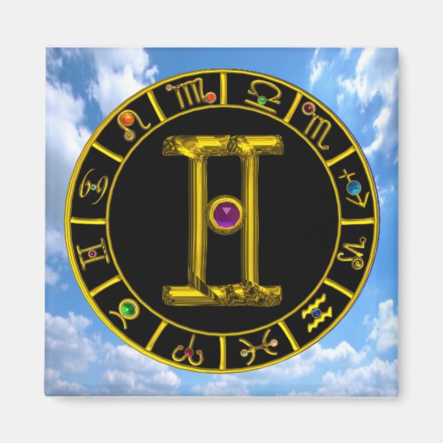 GEMINI/ZODIAC BIRTHDAY SIGNS MAGNET (Framsidan)