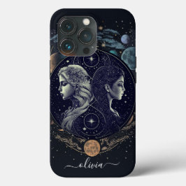 Gemini zodiac Black och guld Fodral-Mate iphone ca