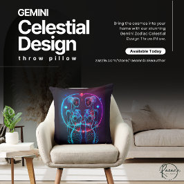Gemini Zodiac Celestial Design Dekorativ kudde