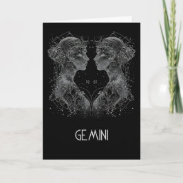 Gemini Zodiac Constellation Blank-mappat kort