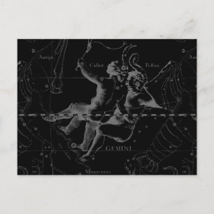 Gemini Zodiac Constellation Hevelius 1690 Vykort