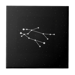 Gemini Zodiac Constellation Modern Black & White Kakelplatta
