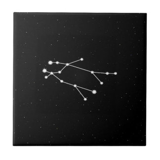 Gemini Zodiac Constellation Modern Black & White Kakelplatta