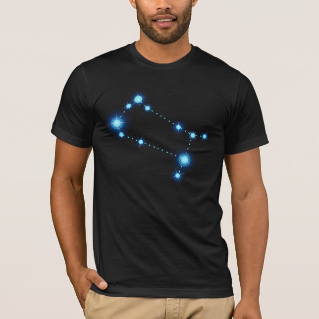 Gemini Zodiac Constellation Stars Tee Shirt (Framsida)
