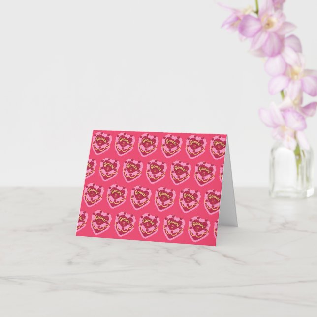 Gemini Zodiac Coquette Heart Birthday Cake Kort (Orkide)