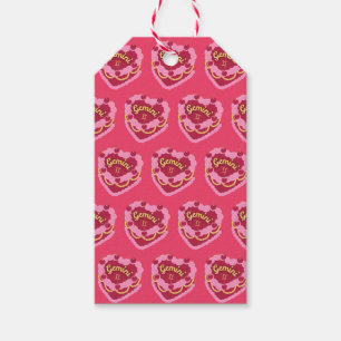 Gemini Zodiac Coquette Heart Birthday Cake Presentetikett