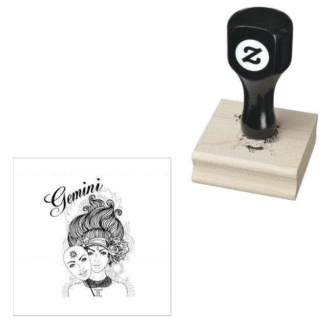 Gemini Zodiac Design Stämpel (Stämplad)