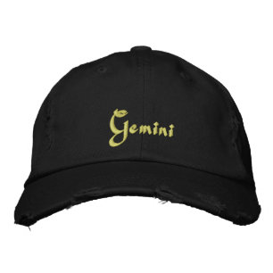 Gemini Zodiac Embroiderade Cap / Hat Broderad Keps