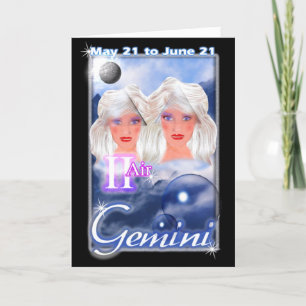 Gemini Zodiac-födelsedagskort Kort