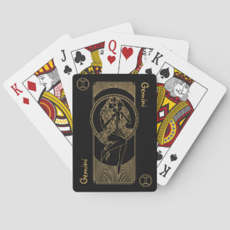 Gemini Zodiac Guld och Black Design Design Casinokort