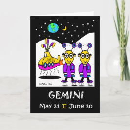 Gemini Zodiac-hälsningskort Helgkort