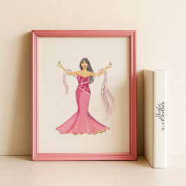 Gemini Zodiac Illustration – Handritad Poster