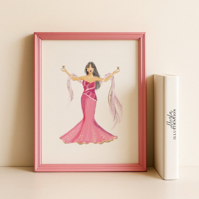 Gemini Zodiac Illustration – Handritad Poster (Skapare uppladdad)