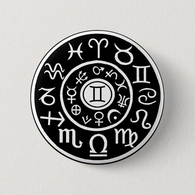 Gemini Zodiac Knapp (Framsida)