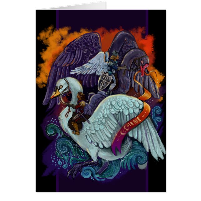 Gemini Zodiac-kort Hälsningskort (Framsidan)