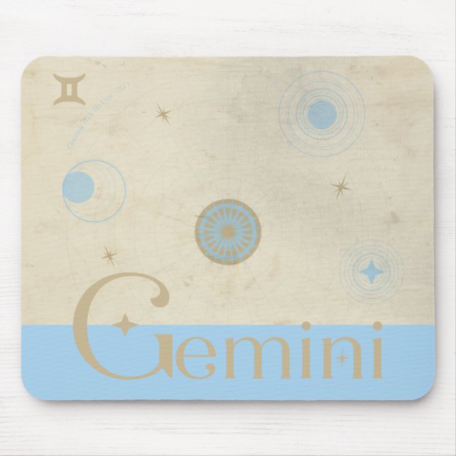 Gemini Zodiac Mousepad Musmatta (Framsidan)