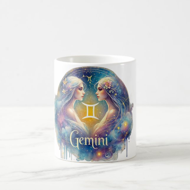 Gemini Zodiac Mugg - Enchanting & Celestial Design (Center)