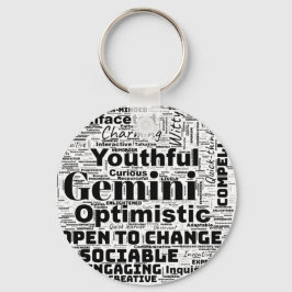 Gemini Zodiac Ord Cloud Inspiration Keychain Nyckelring