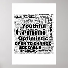 Gemini Zodiac Ord Cloud Poster