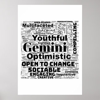 Gemini Zodiac Ord Cloud Poster
