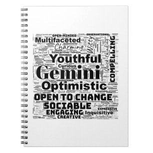 Gemini Zodiac Ord Cloud Spiral bärbar dator Anteckningsbok