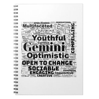 Gemini Zodiac Ord Cloud Spiral bärbar dator Anteckningsbok