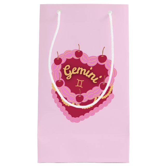 Gemini Zodiac Pastel Heart Birthday Cake (Framsidan)