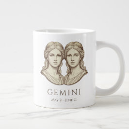 Gemini Zodiac Personalized Name & Birth Date Jumbo Mugg