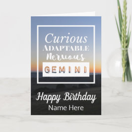 Gemini Zodiac Roligt Roligt Egenskaper Födelsedag Kort