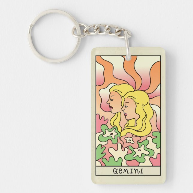 Gemini Zodiac Sign Abstrakt Art Vintage (Framsidan)