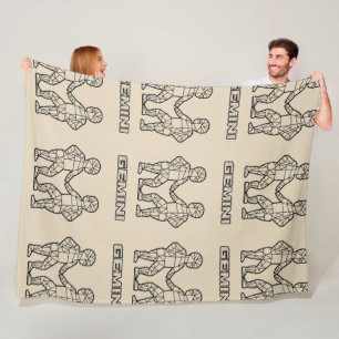 Gemini Zodiac Sign Blanket (genomskinligt) Fleecefilt