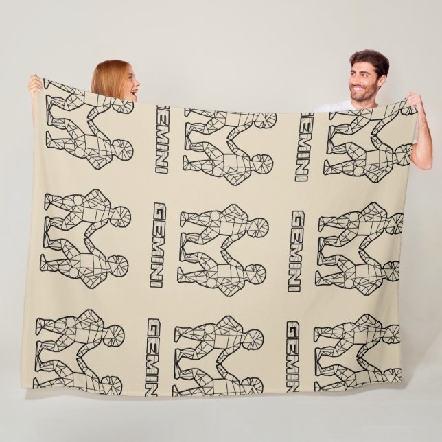 Gemini Zodiac Sign Blanket (transparent) Fleecefilt (På plats)