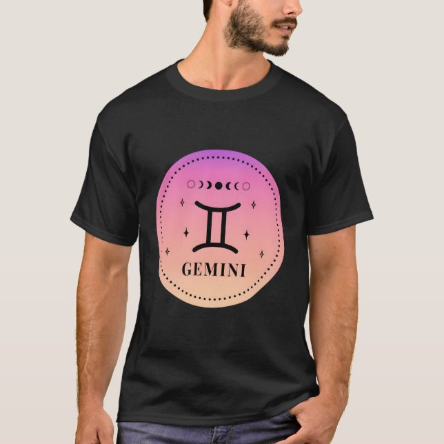 Gemini Zodiac Sign Gemini T Shirt (Framsida)