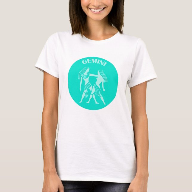 Gemini, Zodiac Sign, Horoscope, Astrology T Shirt (Framsida)