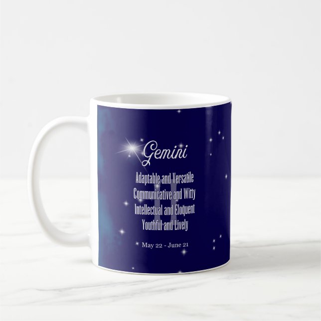 Gemini Zodiac Sign Horoscope Constellation Kaffemugg (Vänster)
