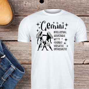 Gemini Zodiac Sign Horoscope Personality Traits T Shirt
