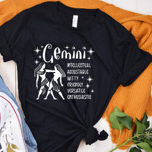 Gemini Zodiac Sign Horoscope Personality Traits T Shirt
