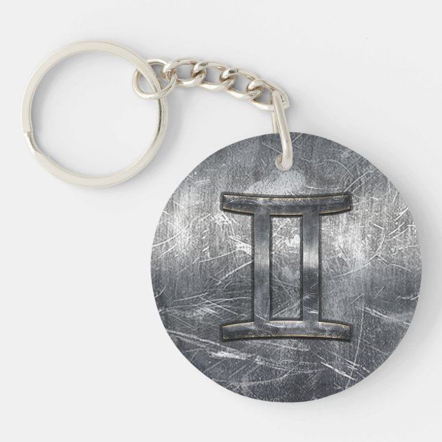 Gemini Zodiac Sign in Industrial Steel Stil (Framsidan)