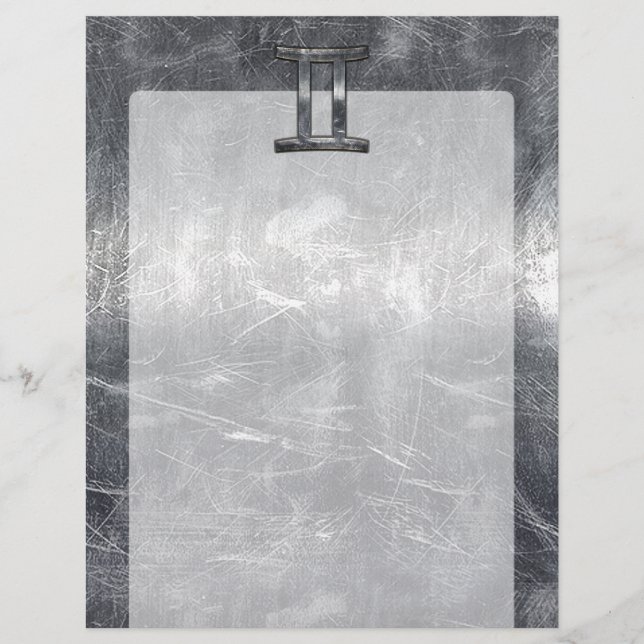 Gemini Zodiac Sign in Industrial Steel Stil (Framsida)