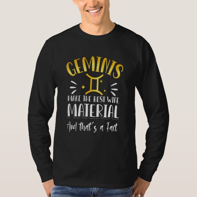 Gemini Zodiac Sign Quote T Shirt (Framsida)