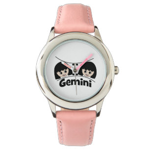 Gemini Zodiac Sign Twillingars Girls Kids Armbandsur