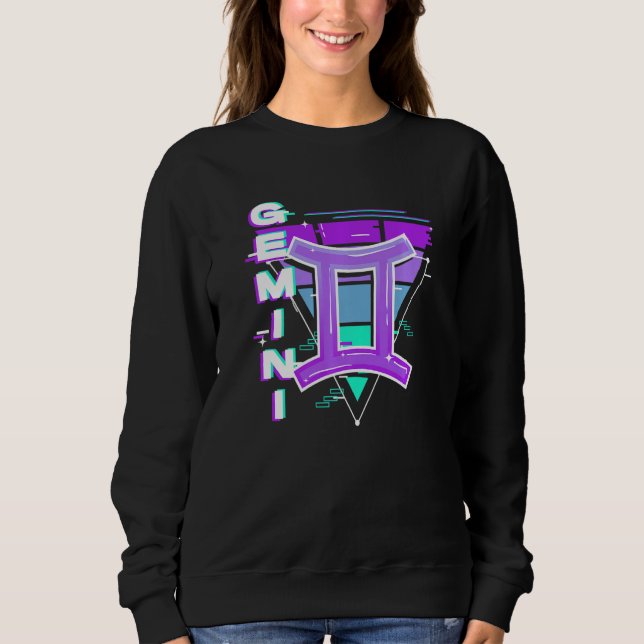 Gemini Zodiac Sign Vaporwave Aesthetics 80s 90s Me T Shirt (Framsida)