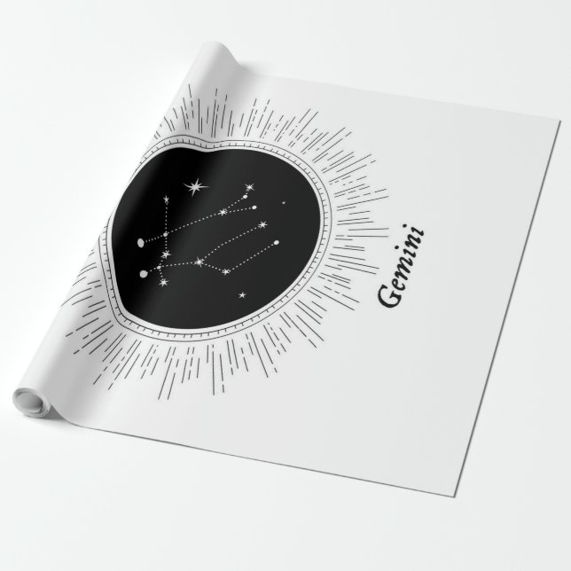Gemini Zodiac Signs Canvas | Underbara skisser för Presentpapper (Utrullad)