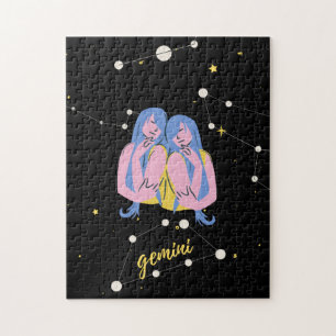 Gemini Zodiac Sjunga i rymden Pussel