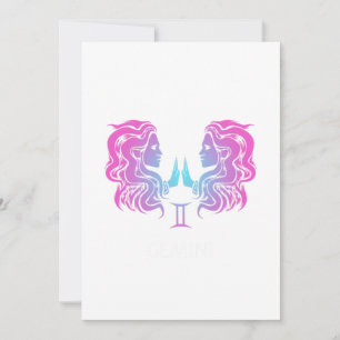 Gemini Zodiac skriver under Twillingarna Design Bi Inbjudningar