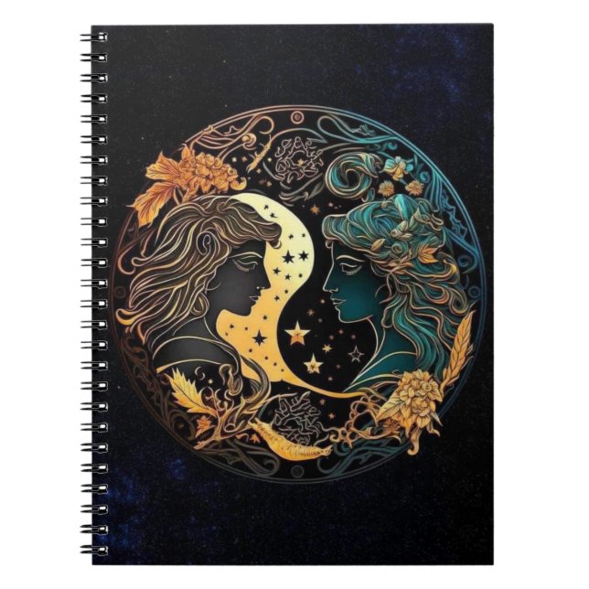 Gemini Zodiac Spiral Notebook Anteckningsbok (Framsidan)