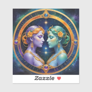 Gemini Zodiac Stickers, Celestial Zodiac Klistermärken