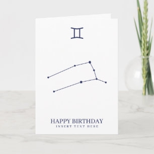 Gemini Zodiac Stjärntecken Anpassningsbar Birthday Kort