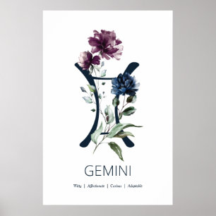 Gemini Zodiac-Stjärntecken Poster