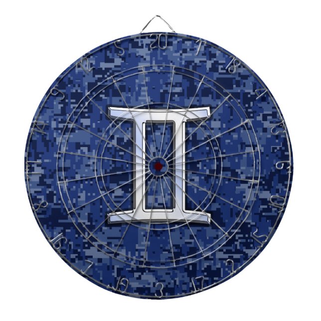 Gemini Zodiac Symbol Blue Digital Camouflage Piltavla (Framsidan)